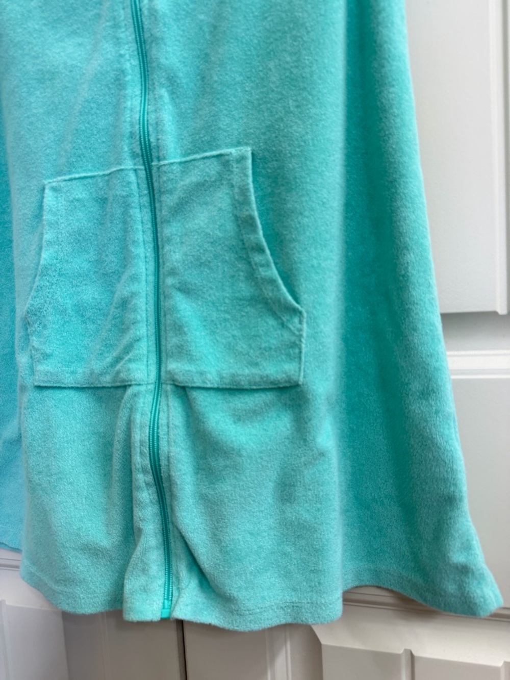 Wonder Nation Girls Terry Swim Cover Up in Turquoise, Size L (10/12) - Picture 4 of 8